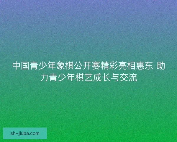 中国青少年象棋公开赛精彩亮相惠东 助力青少年棋艺成长与交流